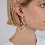 Twist Rhombus Drop Earrings in Sterling Silver