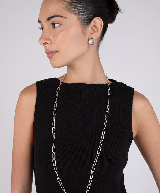 Paperclip Chain Necklace in Sterling Silver