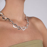 Smooth And Textured Triangle Necklace