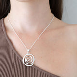 Sculptured Spiral Pendant Necklace
